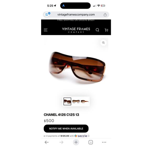 Chanel Wrap-around Tortoise Sunglasses main image 8